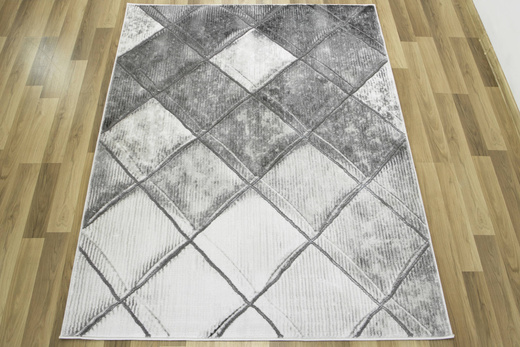 Dywan Felix 9313A m.grey/l.grey Lśniący Szary Krem Romby