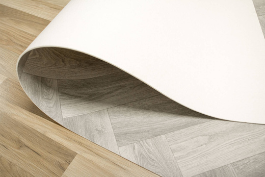 Wykładzina PCV Supertex Giuliano 593 Deski Szara Jodełka szerokość 1 m