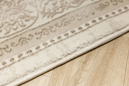 Lśniący Dywan Allora Plus F344A Ceam/Silver Krem Srebrny Kaszmir Ornament