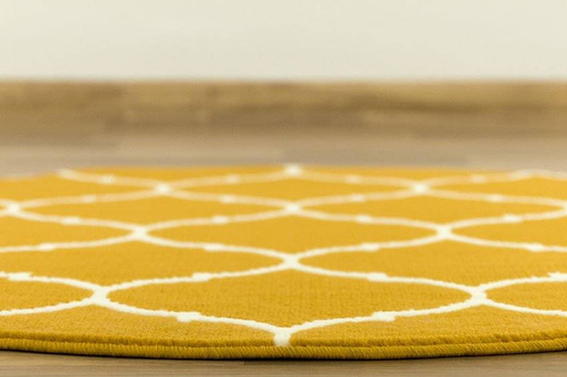 Okrągły Dywan Luna 502682/89955 musztardowa koniczyna