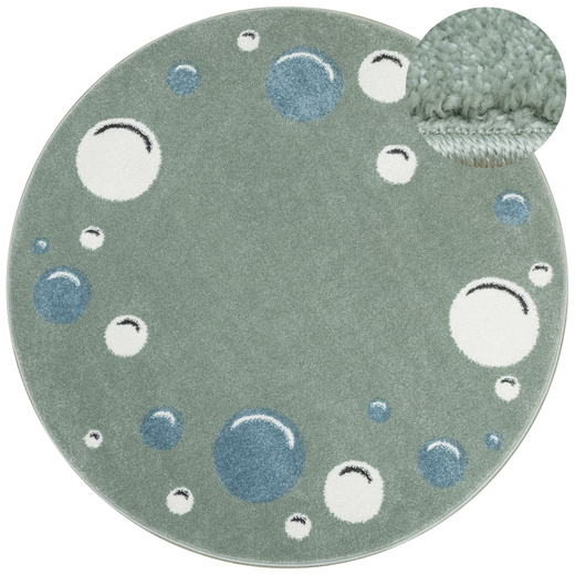 Okrągły Dywan Lima M041A green/cream Zieony Krem Banieczki