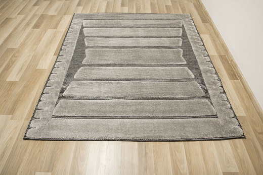 Dywan Shaggy Lula Soft IM44A Szary Czarny Geometria
