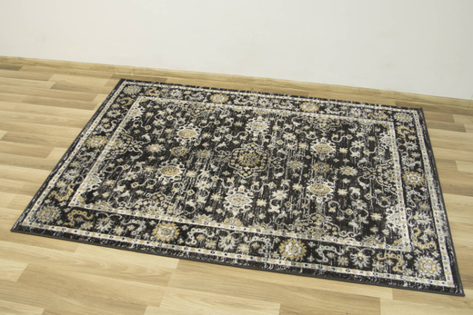 Dywan Lucca 8665A antrasit/antra Ornamentowy Antracyt Krem Miodowy