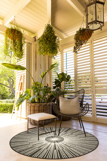 Okrągły Dwustronny Dywan Sznurkowy Brussels 205634/10110 Night Antracyt Krem Outdoor