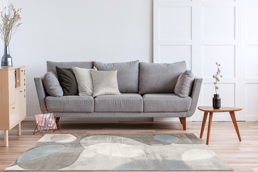 Dywan Kandy N414A l.grey/blue Szary Niebieski Krem Fryz