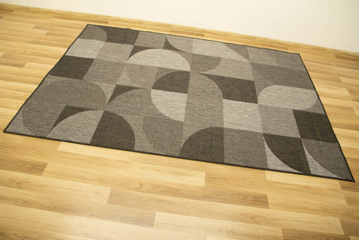 Dywan Dwustronny Sznurkowy Brussels 205498/11010 night silver Szary Grafit Geo Outdoor