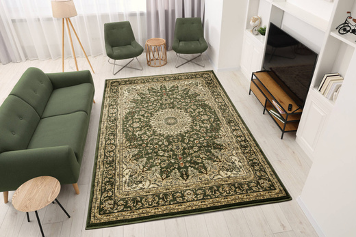 Dywan Super Rose 3558A d.green/d.gree Ornament Rozeta Zieleń