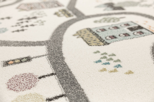 Wykładzina Dziecięca Lima 9376A cream/l.grey Uliczki Kremowe szerokość 4 m