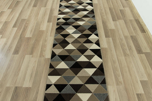 Chodnik luna 503430/97911 trójkąty brąz szerokość 80 cm