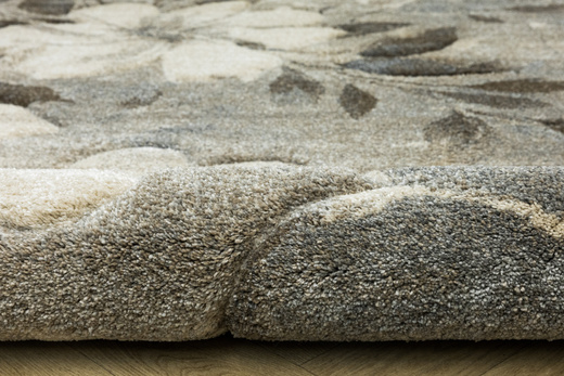 Dywan Kandy N040A l.beige/m.beig Szary Beżowy Kwiaty Grafit Fryz