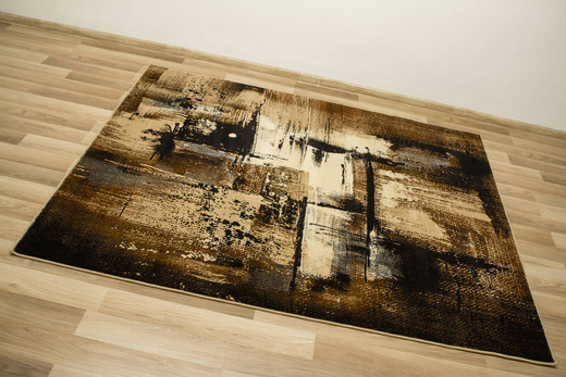 Dywan Super Rose 7657A Black/Beige Brąz Beż Czarny Tynk Abstrakcja