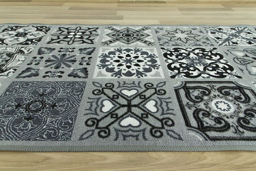 Antypoślizgowy Chodnik Patchwork Szary szerokość 67 cm