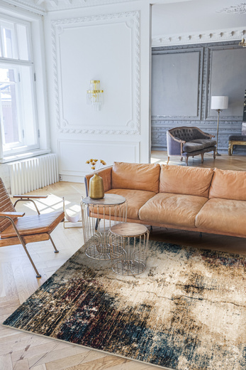 Wełniany Dywan Agnella Isfahan Grado Jasny Beż Abstrakcja