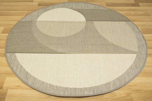 Okrągły Dywan Sznurkowy Foggia 16732/631 Szary Srebrny