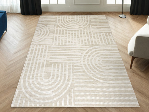 Dywan Sznurkowy Haga 03606E cream/vizon Beż Krem Geometria Outdoor