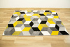 Dywan Sumatra szary żółty E219 grey/yellow Szary Żółty Krem Romby Cubes