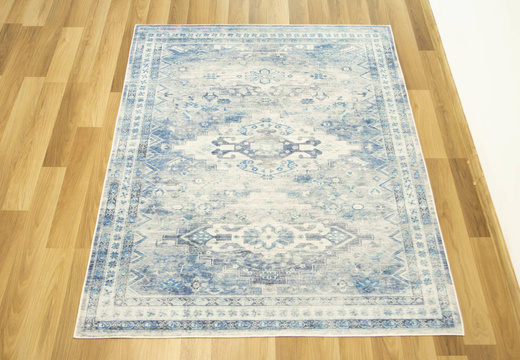 Dywan Summer Klasyk Blue Niebieski Krem Romby Ornament