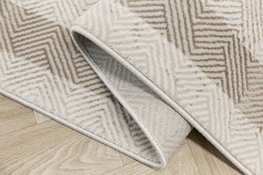 Lśniący Dywan Allora Plus D893A cream/d.beige Krem Złoty Jodełka Ramka