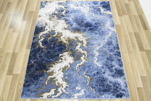 Dywan Verano C583A l.blue/blue Niebieski Złoty Szary Krem Dwupoziomowy