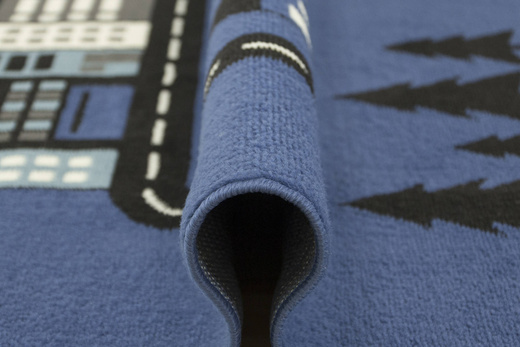 Dywan Kids 534451/94955 Jeans Niebieski Czarny Ulice Domki