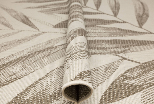 Dywan Dwustronny Sznurkowy Brussels 205768/10620 linen Jasny Beż Krem Liście Outdoor