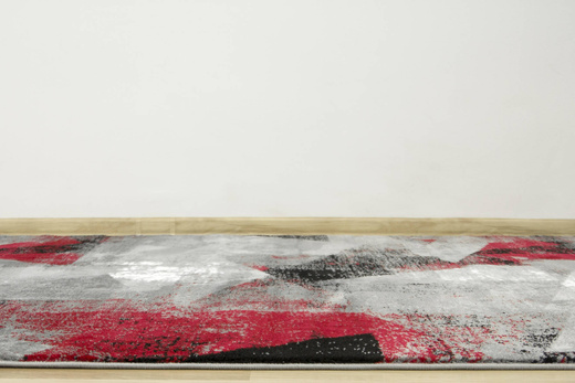 Dywan Victoria B885A d.grey/red Trójkąty Czerwień Szary Przecierany