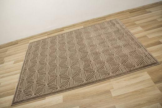 Dywan Teno F0336 Brown Geometria Trójkąty Brąz Beż