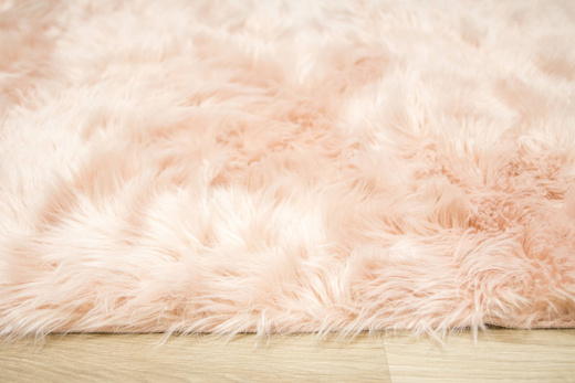 Dywan Skóra Róż Lśniący Shaggy