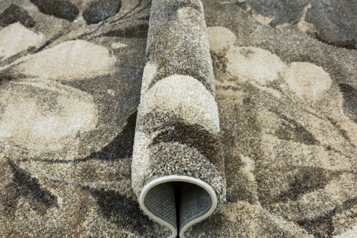 Dywan Kandy N040A l.beige/m.beig Szary Beżowy Kwiaty Grafit Fryz