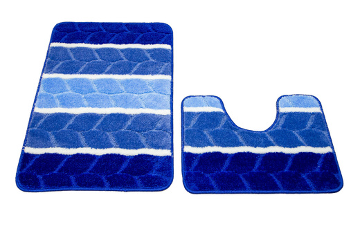 Komplet 2-częściowy Łazienkowy Fano Niebieski Paski