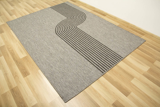 Dywan Dwustronny Sznurkowy Brussels 205631/11020 night silver Szary Grafit Fala Outdoor