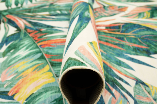 Dywan Summer Tropical Zieleń Liście Palmy Antypoślizgowy