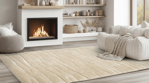 Dywan Shaggy Lula Soft IM15A Beige/Beige Pasy Beż