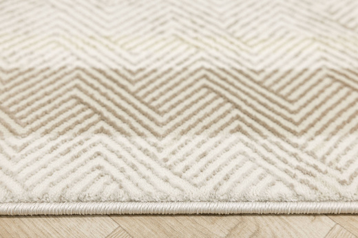 Lśniący Dywan Allora Plus D893A cream/d.beige Krem Złoty Jodełka Ramka