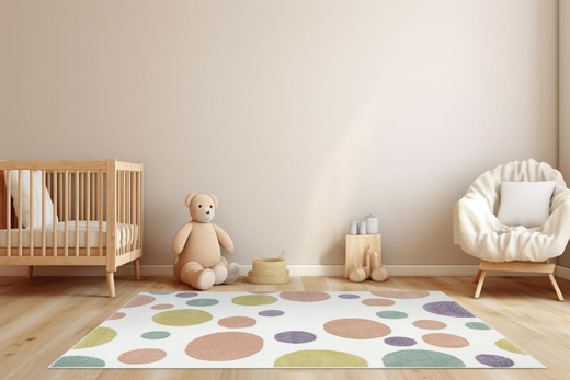 Dywan Dziecięcy Lima M042A cream/rose Krem Róż Fiolet Kropki