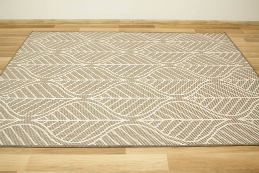 Dywan Dwustronny Sznurkowy Brussels 205647/10210 coffee Beż Krem Listki Outdoor