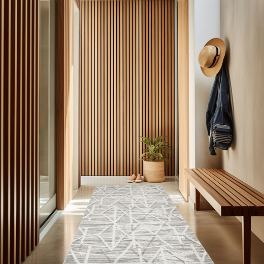 Chodnik Loris G162D cream/d.grey Stebrzysty Szary Krem szerokość 70 cm