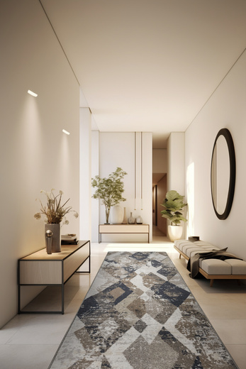 Chodnik Aqua Modena 04 Beż Szary Romby szerokość 80 cm