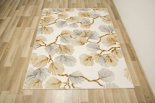 Dywan Elisa PF151 nehir/gold Krem Złoty Listki