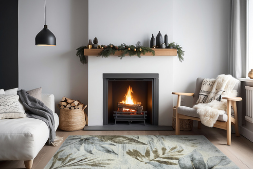 Dywan Ponte N852A l.grey/cream Brąz Szary Listki