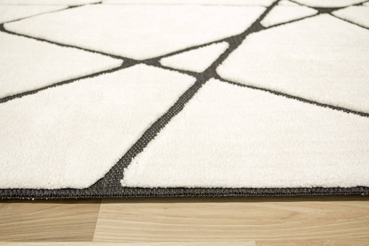 Dywan Shaggy Lula Soft IM85A Black/Bone Trójkąty Krem Czarny