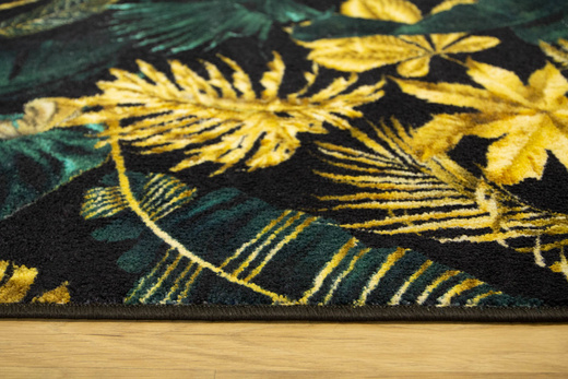 Dywan w Liście Palmy Monstera Gold Green