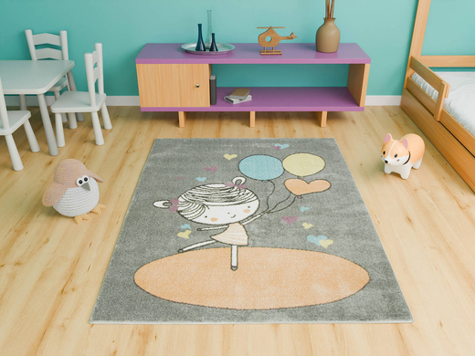 Dywan Dziecięcy Lima 9393B l.grey/rose Baletnica Dziewczynka Róż Szary