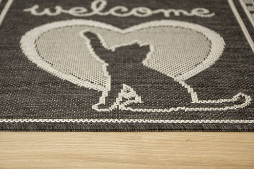 Wycieraczka FLEX 119149/80 Grafit Srebrny Kotek Welcome