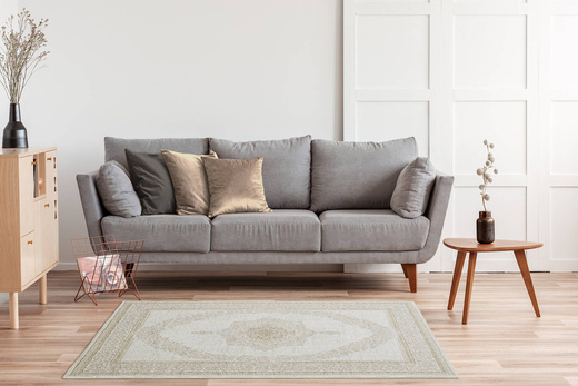 Lśniący Dywan Allora Plus F344A Cream/Cream Krem Beż Ornament