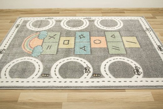 Dywan Dziecięcy Lima C260C l.grey/cream Uliczki klasy Szary Zielony