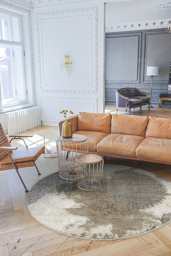 Okrągły Dywan Galya GAK11C grey/brown Beż Szary Boutique