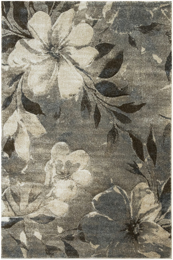 Dywan Kandy N040A l.beige/m.beig Szary Beżowy Kwiaty Grafit Fryz
