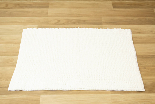 Antypoślizgowy Dywanik Łazienkowy Shiny Chenille Biały 503362