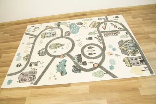 Dywan Dziecięcy Lima 9376A cream/l.grey Uliczki Krem Pastele